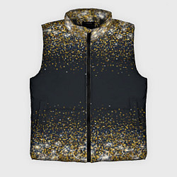 Мужской жилет Золотые блестки на темном фоне Сияющий глиттер, бл