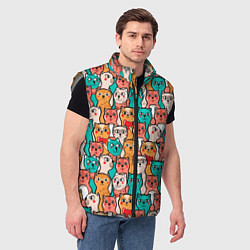 Мужской жилет Милые Разноцветные Котики, цвет: 3D-светло-серый — фото 2