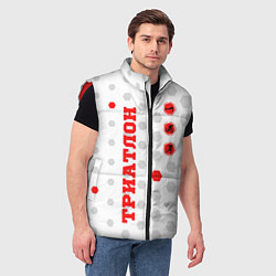 Мужской жилет ТРИАТЛОН - ТРОЕБОРЬЕ, цвет: 3D-красный — фото 2