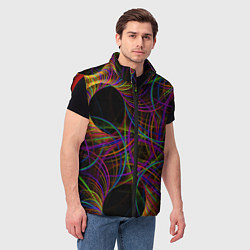 Мужской жилет Deep black space and wormholes, цвет: 3D-красный — фото 2