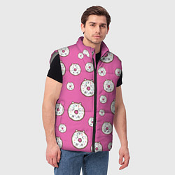 Мужской жилет Бублик кот, цвет: 3D-светло-серый — фото 2