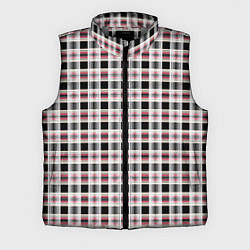 Мужской жилет Клетчатый красно-черный паттерн, цвет: 3D-светло-серый