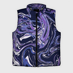 Мужской жилет Фиолетовая магия Абстракция с мраморными разводами, цвет: 3D-светло-серый