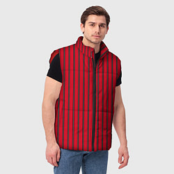 Мужской жилет Красно-черный узор в полоску, цвет: 3D-красный — фото 2