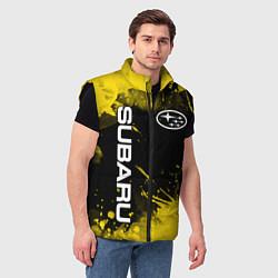 Мужской жилет СУБАРУ - SUBARU Желтые пятна, цвет: 3D-черный — фото 2