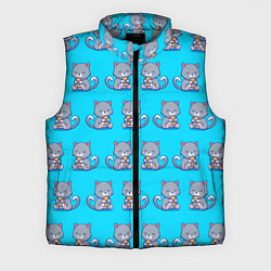 Мужской жилет Милые котики паттерн, цвет: 3D-светло-серый