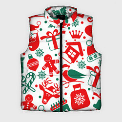 Мужской жилет ПРАЗДНИЧНЫЕ НОВОГОДНИЕ ПОДАРКИ, цвет: 3D-светло-серый