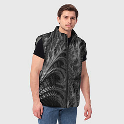 Мужской жилет Абстрактный фрактальный паттерн Abstract Fractal p, цвет: 3D-светло-серый — фото 2