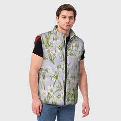 Мужской жилет Цветы Лилии и Морозники, цвет: 3D-красный — фото 2