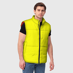 Мужской жилет Однотонный неоновый лимонный желтый тон, цвет: 3D-красный — фото 2