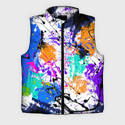 Мужской жилет Брызги и мазки разноцветных красок на белом фоне