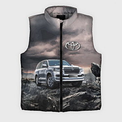 Мужской жилет Toyota Land Cruiser 200 среди скал, цвет: 3D-светло-серый