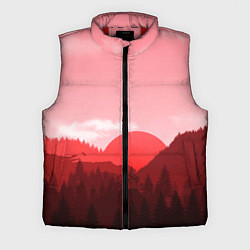 Мужской жилет Закат в горах в розовых тонах, цвет: 3D-красный