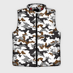Мужской жилет Камуфляж Чёрно-Белый Camouflage Black-White, цвет: 3D-красный