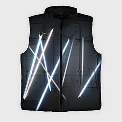 Мужской жилет Неоновые лампы во тьме - Голубой