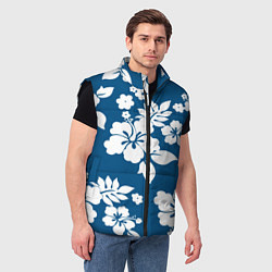 Мужской жилет Цветочный паттерн Минимализм, цвет: 3D-черный — фото 2