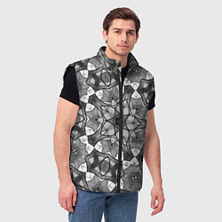 Мужской жилет Черно-белый геометрический мозаичный узор, цвет: 3D-черный — фото 2