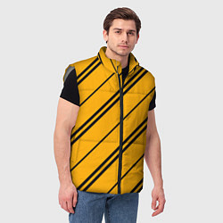 Мужской жилет Полосы желтые черные, цвет: 3D-светло-серый — фото 2