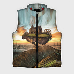 Мужской жилет Горный пейзаж в стиле Стимпанк, цвет: 3D-красный