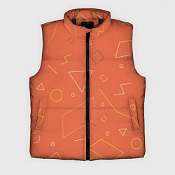 Мужской жилет Геометрические Фигуры На Оранжевом Фоне, цвет: 3D-черный