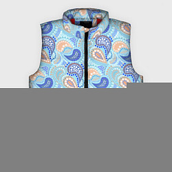 Мужской жилет Турецкий огурец Turkish cucumber blue pattern