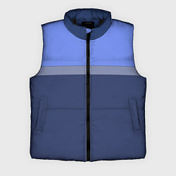 Мужской жилет Серая полоса на синем, цвет: 3D-черный