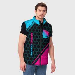 Мужской жилет League of Legends Neon Gradient, цвет: 3D-черный — фото 2