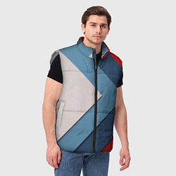 Мужской жилет Абстрактная геометрия - Синий, цвет: 3D-светло-серый — фото 2