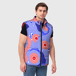 Мужской жилет Сине-красная психоделика, цвет: 3D-красный — фото 2
