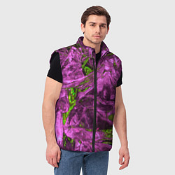 Мужской жилет Неоновые куски льда - Розовый, цвет: 3D-черный — фото 2