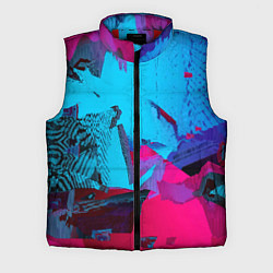 Мужской жилет Авангардная фрактальная композиция - Глитч, цвет: 3D-красный