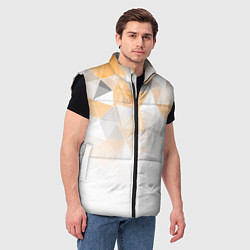 Мужской жилет Однотонный белый и желто-серый геометрический, цвет: 3D-черный — фото 2