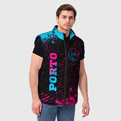 Мужской жилет Porto - neon gradient: символ и надпись вертикальн, цвет: 3D-черный — фото 2