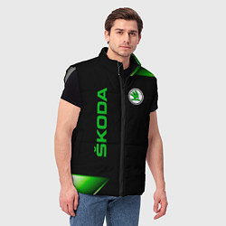 Мужской жилет Skoda Sport Абстракция, цвет: 3D-светло-серый — фото 2