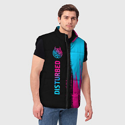 Мужской жилет Disturbed - neon gradient: по-вертикали, цвет: 3D-черный — фото 2