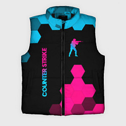 Мужской жилет Counter Strike - neon gradient: символ и надпись в, цвет: 3D-черный