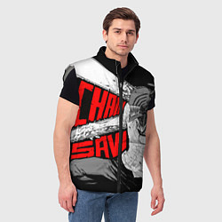 Мужской жилет Человек-бензопила: Дэндзи, цвет: 3D-светло-серый — фото 2