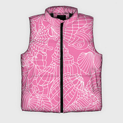 Мужской жилет Океанские ракушки - паттерн, цвет: 3D-черный