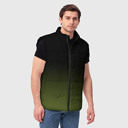 Мужской жилет Черный и хвойный зеленый градиент, цвет: 3D-черный — фото 2
