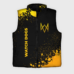 Мужской жилет Watch Dogs - gold gradient: надпись, символ, цвет: 3D-черный