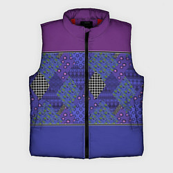 Мужской жилет Combined burgundy-blue pattern with patchwork, цвет: 3D-красный