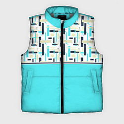 Мужской жилет Голубой неоновый геометрический узор, цвет: 3D-светло-серый