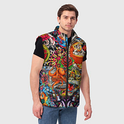Мужской жилет Красочная иллюстрация, цвет: 3D-черный — фото 2