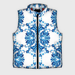 Мужской жилет Гжель синие цветы