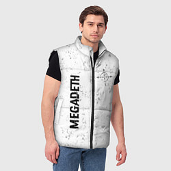Мужской жилет Megadeth glitch на светлом фоне: надпись, символ, цвет: 3D-черный — фото 2