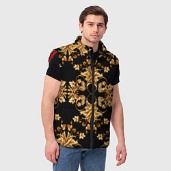 Мужской жилет Золотая гжель узор, цвет: 3D-красный — фото 2