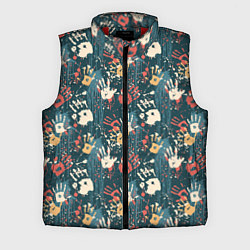 Мужской жилет Отпечатки рук граффити, цвет: 3D-красный