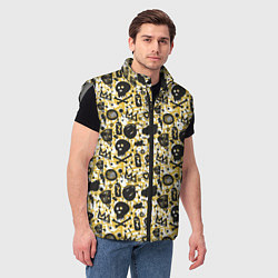 Мужской жилет Череп и корона граффити, цвет: 3D-светло-серый — фото 2