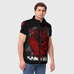 Мужской жилет Samurai - Red logo - Cyberpunk 2077, цвет: 3D-красный — фото 2