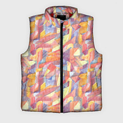 Мужской жилет Оранжевая мозаика акварель, цвет: 3D-красный